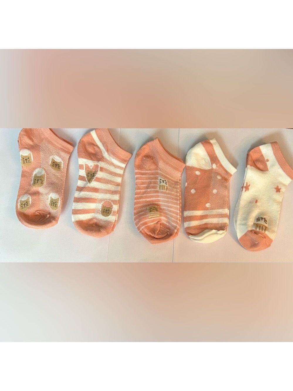 5 Pairs of Low Cut Cat Socks Fits shoe size 5 to 9 NEW